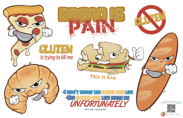 Gluten is Trying to Kill Me Sticker Sheet