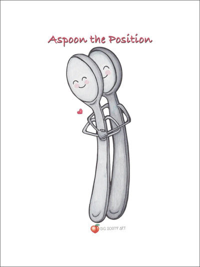 Aspoon 'The Position' Hand-Drawn Art Print - Romantic Couple's Gift