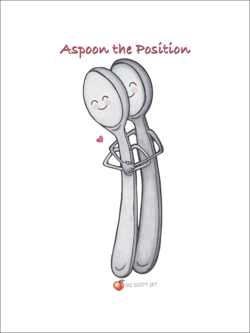 Aspoon 'The Position' Hand-Drawn Art Print - Romantic Couple's Gift