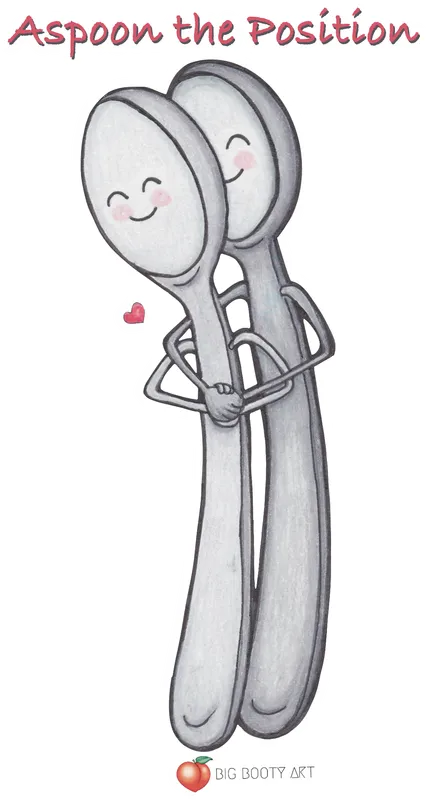 ASPOON The Position Hand-Drawn Cuddling Spoon Sticker