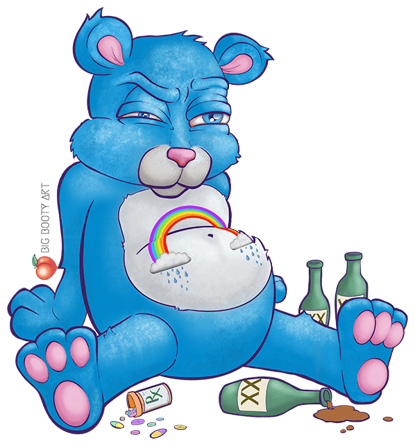 Stormy Don't Care Bear Sticky