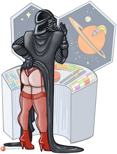 Darth Vader Pinup Art Vinyl Sticker - Star Wars Fan Decal