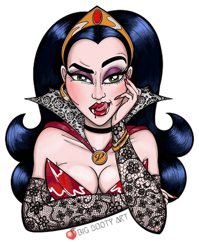 Sassy Elvira Style Vampire Sticker - Camp Horror Decal